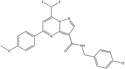 N-(4-chlorobenzyl)-7-(difluoromethyl)-5-(4-methoxyphenyl)pyrazolo[1,5-a]pyrimidine-3-carboxamide Struktur