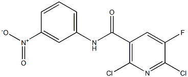 2,6-dichloro-5-fluoro-N-{3-nitrophenyl}nicotinamide Struktur