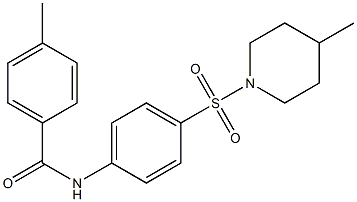 4-methyl-N-{4-[(4-methylpiperidin-1-yl)sulfonyl]phenyl}benzamide Struktur