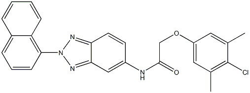 2-(4-chloro-3,5-dimethylphenoxy)-N-[2-(1-naphthyl)-2H-1,2,3-benzotriazol-5-yl]acetamide Struktur