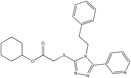 cyclohexyl {[4-(2-phenylethyl)-5-(3-pyridinyl)-4H-1,2,4-triazol-3-yl]sulfanyl}acetate Struktur