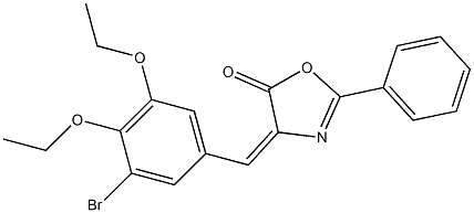 4-(3-bromo-4,5-diethoxybenzylidene)-2-phenyl-1,3-oxazol-5(4H)-one Struktur