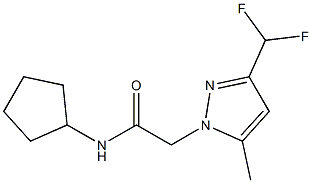 N-cyclopentyl-2-[3-(difluoromethyl)-5-methyl-1H-pyrazol-1-yl]acetamide Struktur