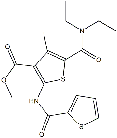 methyl 5-[(diethylamino)carbonyl]-4-methyl-2-[(2-thienylcarbonyl)amino]-3-thiophenecarboxylate Struktur