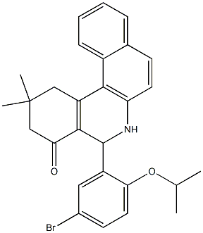 5-(5-bromo-2-isopropoxyphenyl)-2,2-dimethyl-2,3,5,6-tetrahydrobenzo[a]phenanthridin-4(1H)-one Struktur