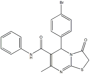 5-(4-bromophenyl)-7-methyl-3-oxo-N-phenyl-2,3-dihydro-5H-[1,3]thiazolo[3,2-a]pyrimidine-6-carboxamide Struktur