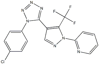 2-[4-[1-(4-chlorophenyl)-1H-tetraazol-5-yl]-5-(trifluoromethyl)-1H-pyrazol-1-yl]pyridine Struktur