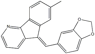 5-(1,3-benzodioxol-5-ylmethylene)-7-methyl-5H-indeno[1,2-b]pyridine Struktur