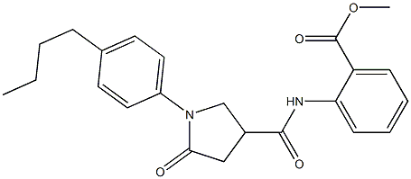 methyl 2-({[1-(4-butylphenyl)-5-oxopyrrolidin-3-yl]carbonyl}amino)benzoate Struktur