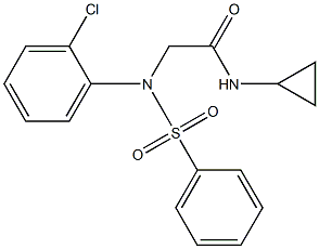 2-[2-chloro(phenylsulfonyl)anilino]-N-cyclopropylacetamide Struktur