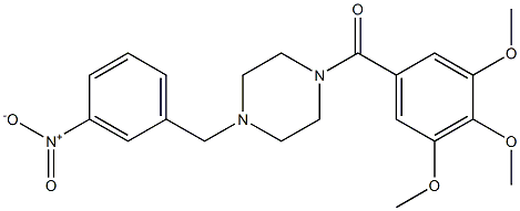 1-{3-nitrobenzyl}-4-(3,4,5-trimethoxybenzoyl)piperazine Struktur