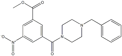 methyl 3-[(4-benzylpiperazin-1-yl)carbonyl]-5-nitrobenzoate Struktur