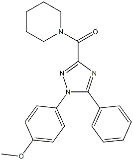 methyl 4-[5-phenyl-3-(1-piperidinylcarbonyl)-1H-1,2,4-triazol-1-yl]phenyl ether Struktur