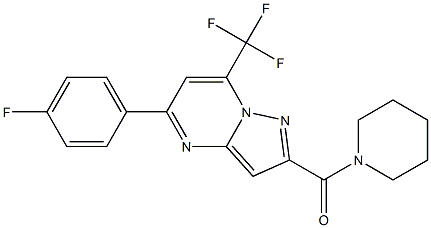 5-(4-fluorophenyl)-2-(1-piperidinylcarbonyl)-7-(trifluoromethyl)pyrazolo[1,5-a]pyrimidine Struktur