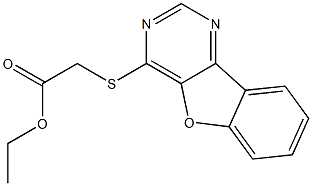 ethyl ([1]benzofuro[3,2-d]pyrimidin-4-ylsulfanyl)acetate Struktur