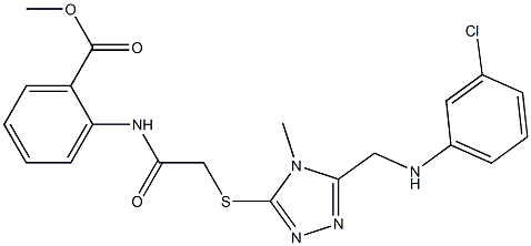 methyl 2-{[({5-[(3-chloroanilino)methyl]-4-methyl-4H-1,2,4-triazol-3-yl}sulfanyl)acetyl]amino}benzoate Struktur