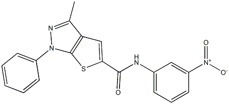 N-{3-nitrophenyl}-3-methyl-1-phenyl-1H-thieno[2,3-c]pyrazole-5-carboxamide Struktur