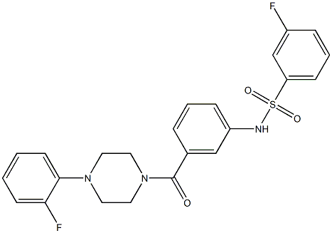 3-fluoro-N-(3-{[4-(2-fluorophenyl)-1-piperazinyl]carbonyl}phenyl)benzenesulfonamide Struktur