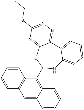 6-(9-anthryl)-3-(ethylsulfanyl)-6,7-dihydro[1,2,4]triazino[5,6-d][3,1]benzoxazepine Struktur