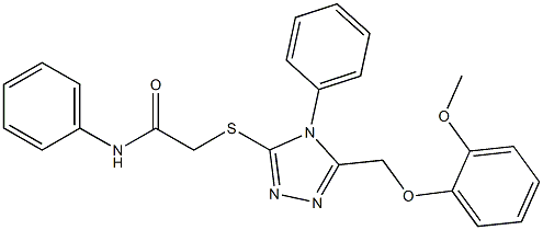 2-({5-[(2-methoxyphenoxy)methyl]-4-phenyl-4H-1,2,4-triazol-3-yl}sulfanyl)-N-phenylacetamide Struktur