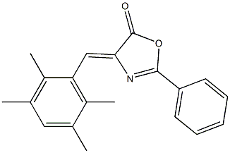 2-phenyl-4-(2,3,5,6-tetramethylbenzylidene)-1,3-oxazol-5(4H)-one Struktur