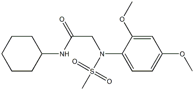 N-cyclohexyl-2-[2,4-dimethoxy(methylsulfonyl)anilino]acetamide Struktur