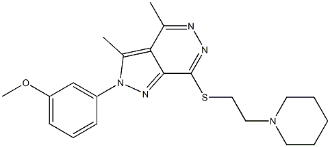 3-(3,4-dimethyl-7-{[2-(1-piperidinyl)ethyl]sulfanyl}-2H-pyrazolo[3,4-d]pyridazin-2-yl)phenyl methyl ether Struktur