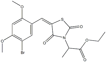 ethyl 2-[5-(5-bromo-2,4-dimethoxybenzylidene)-2,4-dioxo-1,3-thiazolidin-3-yl]propanoate Struktur