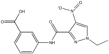 3-[({1-ethyl-4-nitro-1H-pyrazol-3-yl}carbonyl)amino]benzoic acid Struktur