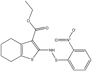 ethyl 2-[({2-nitrophenyl}sulfanyl)amino]-4,5,6,7-tetrahydro-1-benzothiophene-3-carboxylate Struktur