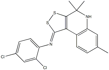 N-(2,4-dichlorophenyl)-N-(4,4,7-trimethyl-4,5-dihydro-1H-[1,2]dithiolo[3,4-c]quinolin-1-ylidene)amine Struktur