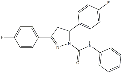 3,5-bis(4-fluorophenyl)-N-phenyl-4,5-dihydro-1H-pyrazole-1-carboxamide Struktur