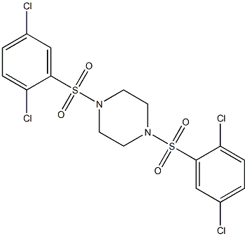 1,4-bis[(2,5-dichlorophenyl)sulfonyl]piperazine Struktur