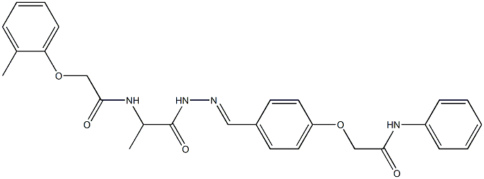 N-(2-{2-[4-(2-anilino-2-oxoethoxy)benzylidene]hydrazino}-1-methyl-2-oxoethyl)-2-(2-methylphenoxy)acetamide Struktur