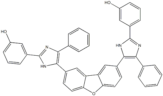 3-(5-{8-[2-(3-hydroxyphenyl)-4-phenyl-1H-imidazol-5-yl]dibenzo[b,d]furan-2-yl}-4-phenyl-1H-imidazol-2-yl)phenol Struktur