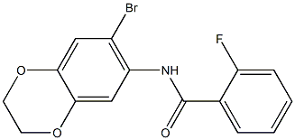 N-(7-bromo-2,3-dihydro-1,4-benzodioxin-6-yl)-2-fluorobenzamide Struktur