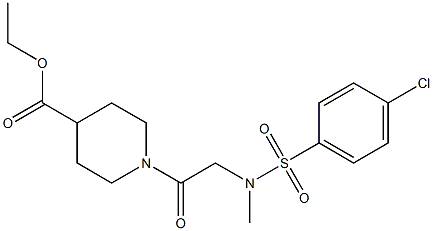 ethyl 1-{[[(4-chlorophenyl)sulfonyl](methyl)amino]acetyl}piperidine-4-carboxylate Struktur