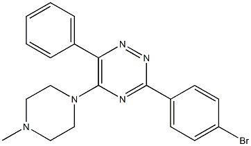 3-(4-bromophenyl)-5-(4-methyl-1-piperazinyl)-6-phenyl-1,2,4-triazine Struktur