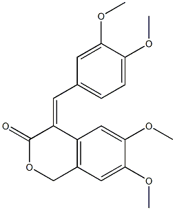 4-(3,4-dimethoxybenzylidene)-6,7-dimethoxy-1,4-dihydro-3H-isochromen-3-one Struktur