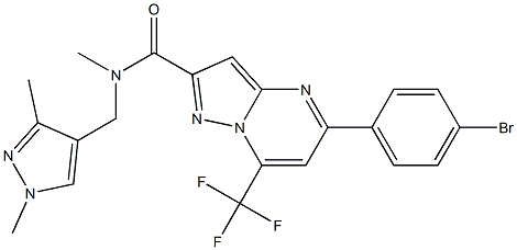 5-(4-bromophenyl)-N-[(1,3-dimethyl-1H-pyrazol-4-yl)methyl]-N-methyl-7-(trifluoromethyl)pyrazolo[1,5-a]pyrimidine-2-carboxamide Struktur