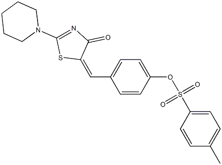 4-[(4-oxo-2-(1-piperidinyl)-1,3-thiazol-5(4H)-ylidene)methyl]phenyl 4-methylbenzenesulfonate Struktur