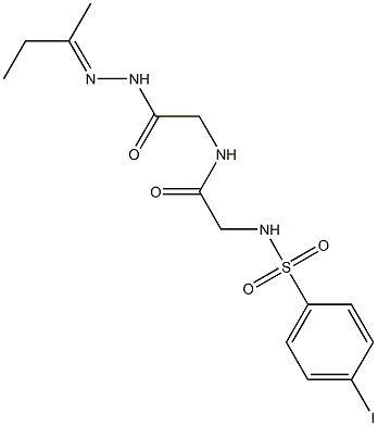 2-{[(4-iodophenyl)sulfonyl]amino}-N-{2-[2-(1-methylpropylidene)hydrazino]-2-oxoethyl}acetamide Struktur