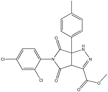 methyl 5-(2,4-dichlorophenyl)-6a-(4-methylphenyl)-4,6-dioxo-1,3a,4,5,6,6a-hexahydropyrrolo[3,4-c]pyrazole-3-carboxylate Struktur