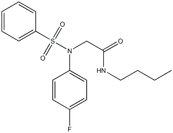 N-butyl-2-[(4-fluorophenyl)(phenylsulfonyl)amino]acetamide Struktur