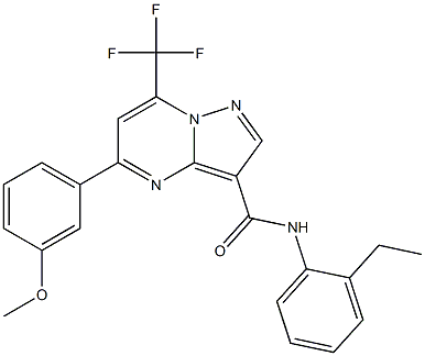 N-(2-ethylphenyl)-5-(3-methoxyphenyl)-7-(trifluoromethyl)pyrazolo[1,5-a]pyrimidine-3-carboxamide Struktur