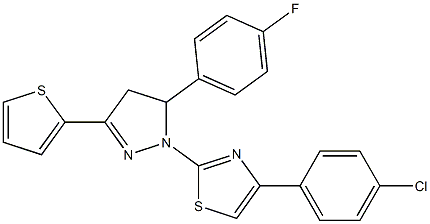 4-(4-chlorophenyl)-2-[5-(4-fluorophenyl)-3-(2-thienyl)-4,5-dihydro-1H-pyrazol-1-yl]-1,3-thiazole Struktur