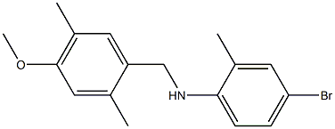 4-bromo-N-{[2,5-dimethyl-4-(methyloxy)phenyl]methyl}-2-methylaniline Struktur