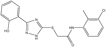 N-(3-chloro-2-methylphenyl)-2-{[3-(2-hydroxyphenyl)-1H-1,2,4-triazol-5-yl]sulfanyl}acetamide Struktur