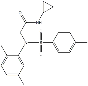 N-cyclopropyl-2-{2,5-dimethyl[(4-methylphenyl)sulfonyl]anilino}acetamide Struktur