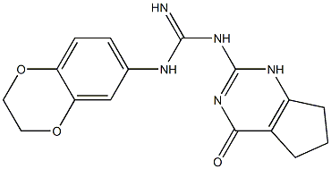 N-(2,3-dihydro-1,4-benzodioxin-6-yl)-N'-(4-oxo-4,5,6,7-tetrahydro-1H-cyclopenta[d]pyrimidin-2-yl)guanidine Struktur